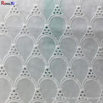 New Design bedsheet 100% Cotton Lace Fabric Embroidery